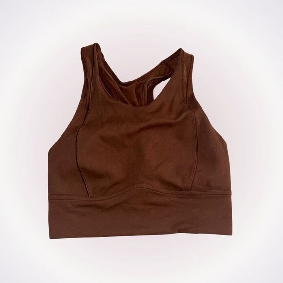 Lululemon brown high neck sports bra | Sz 4 - Picture 1 of 4